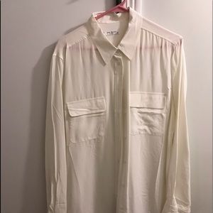 Silk Equipment Shirt White Long Sleeve Large